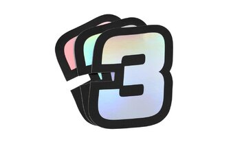 Levyn numero 3 Doppler-hologrammit 10x7,5cm (x3)
