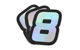 Sticker number 8 hologram Doppler 10x7,5cm (x3)