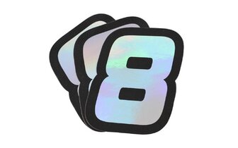Levy numero 8 Doppler-hologrammit 10x7,5cm (x3)