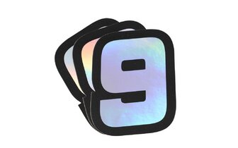 Levyn numero 9 Doppler-hologrammit 10x7,5cm (x3)