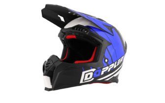 Motocross-kypärä Doppler musta / valkoinen / sininen