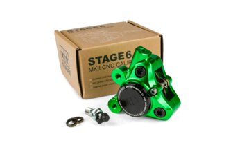 Etujarrusatula CNC alu Stage6 Minarelli / Piaggio / Peugeot vihreä