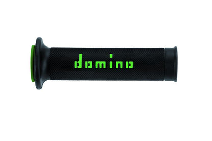 Musta ja vihreä Domino A010 Racing Gripit mopo varaosan kahva.