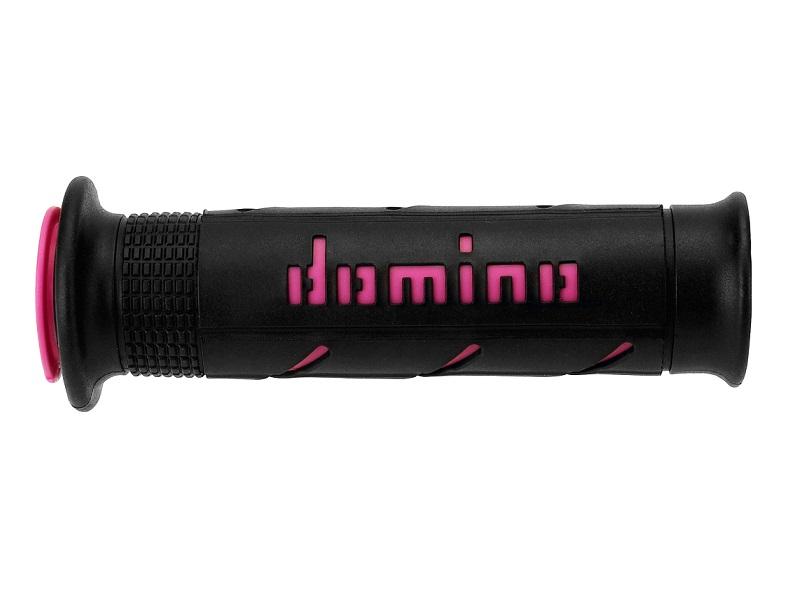 Musta ja pinkki Domino A250 Gripit mopo varaosan ohjaustankooteva.