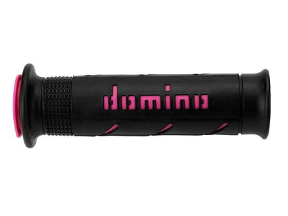 Musta ja pinkki Domino A250 Gripit mopo varaosan ohjaustankooteva.