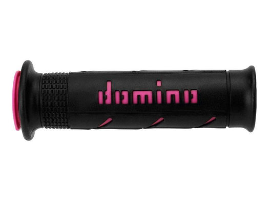 Musta ja pinkki Domino A250 Gripit mopo varaosan ohjaustankooteva.